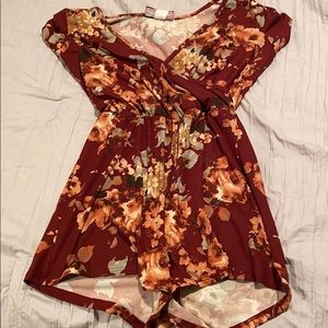 Cotton floral romper